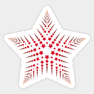 Red fractal star Sticker